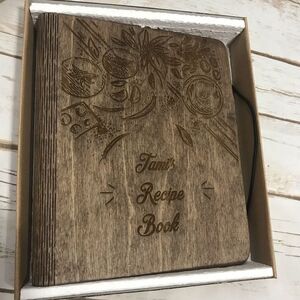 Wood Write Your Own Cookbook, Recipe Book Binder, Tami’s recipe book